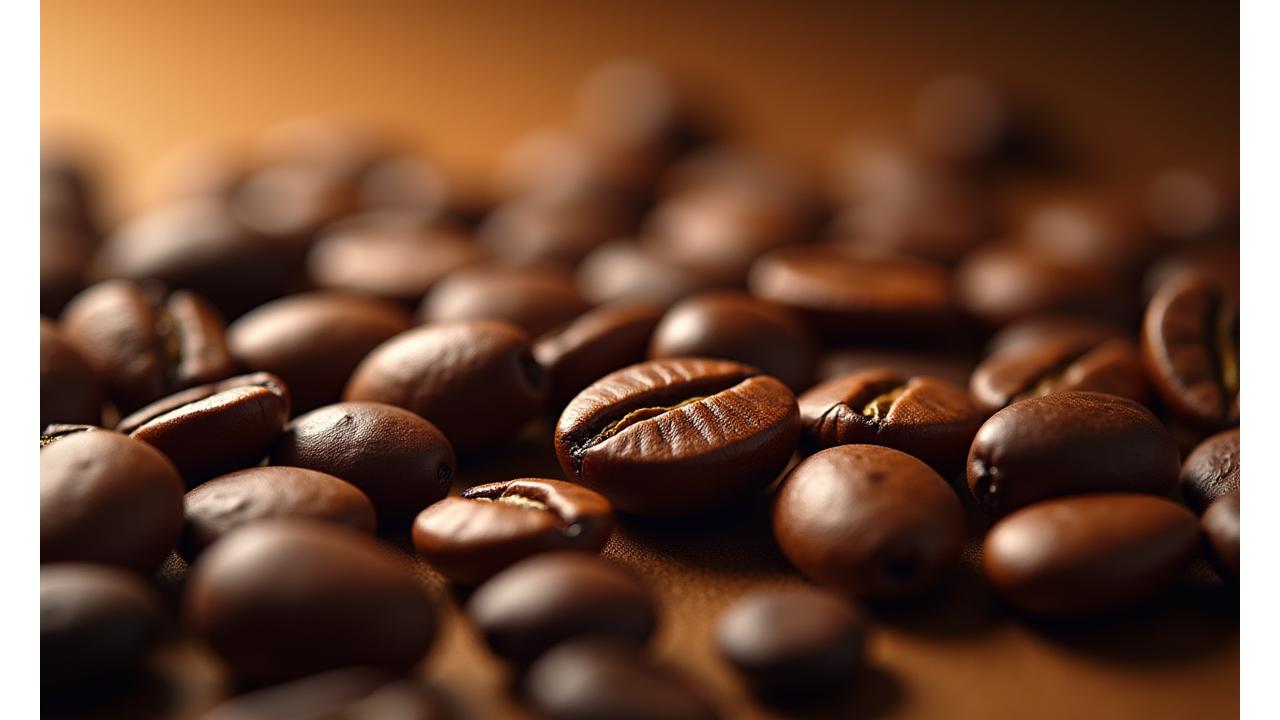 Close-up of roasted single-origin coffee beans from various regions, illustrating diversity and quality.
