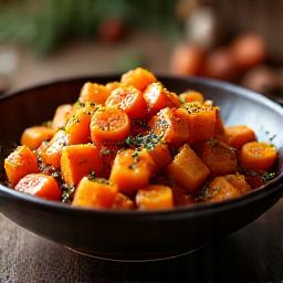 A hearty autumn dish with roasted root vegetables and a spiced pear chutney.