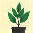 Illustration of a thriving green plant symbolizing health and environment.